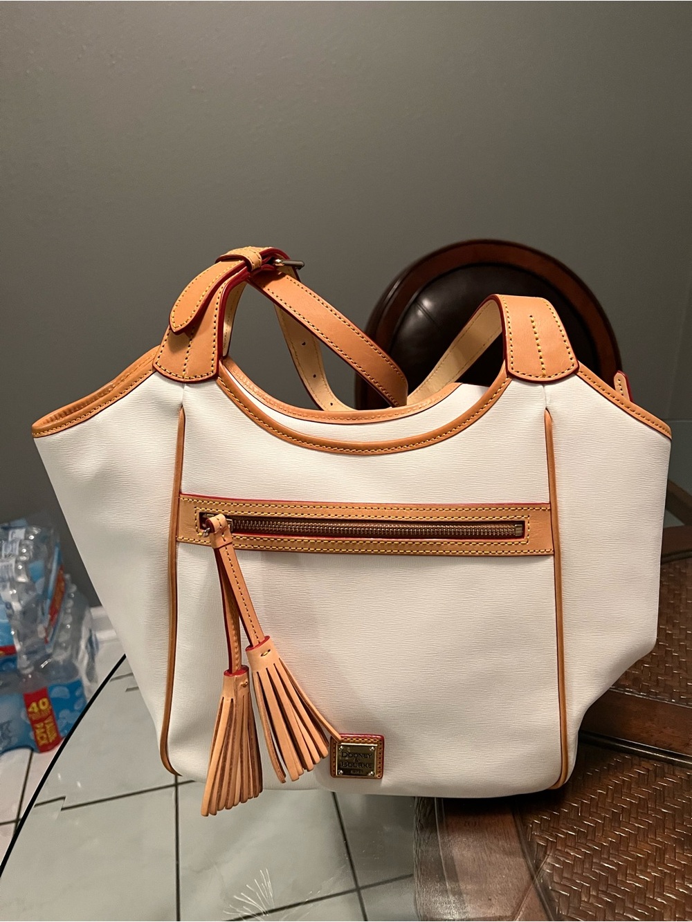 Dooney & Burke Large Leather Shoulder Tote Bag Preowned Vintage New & Never Used